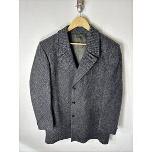 Vintage Scottish Tweed Overcoat Pure New Wool Woven in Scotland Men’s XL